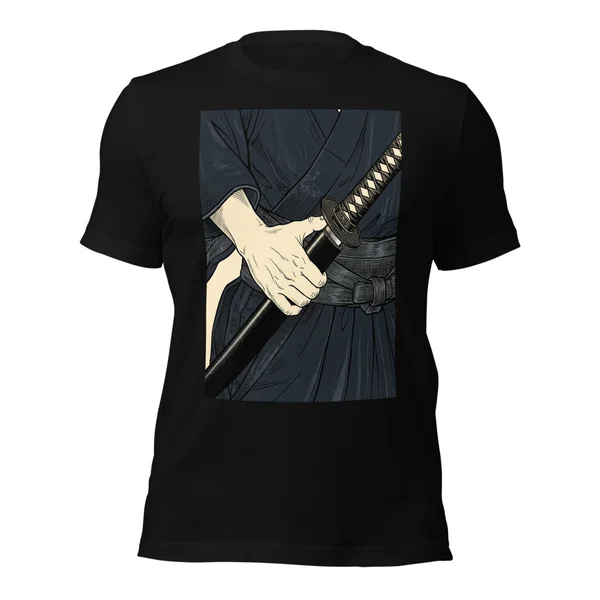 Thumb on the scabbard. The fight has already started, you just don't know it yet.