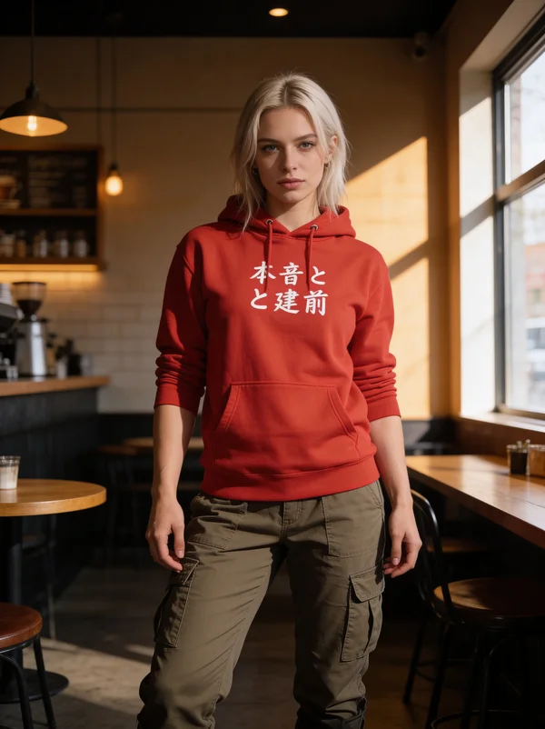 Literal: True sound and built-in front. Natural: One's true feelings and public facade.